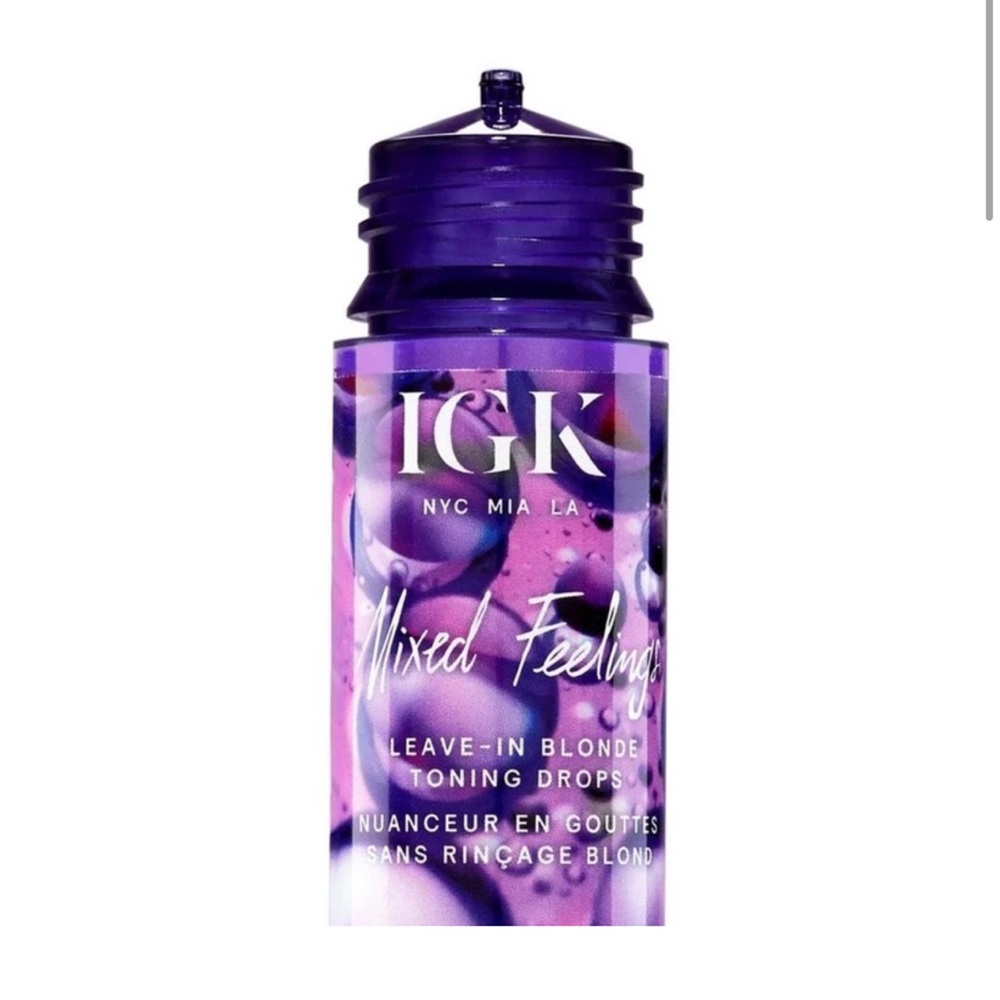 IGK Mixed Feelings Leave-In Purple Toning Drops brassiness Neutralizer Blonde